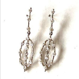 Dainty Sterling Silver Gold Vermeil Diamond CZ Earrings